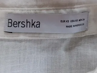 Camisa corta Bershka blanca T.34