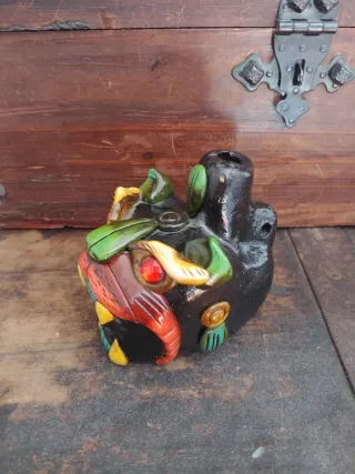 Fischietto Azteco della Morte atigianale ceramica