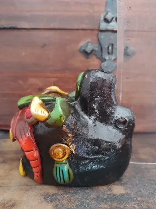 Fischietto Azteco della Morte atigianale ceramica