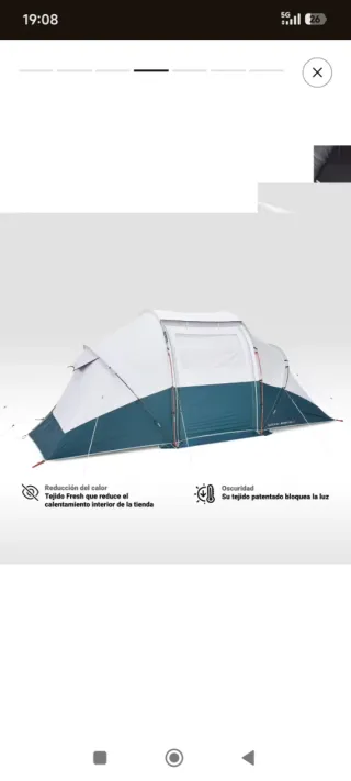 Tienda campaña familiar 4 personas Quechua