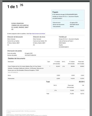 Freidora Cosori 5.5 Litros