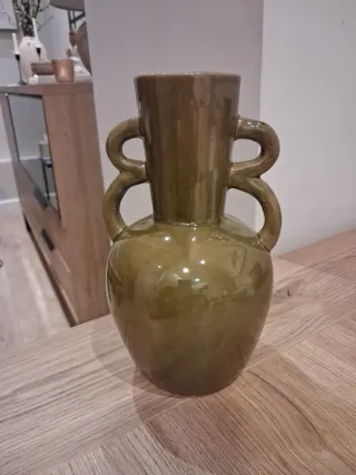 Jarrón Kenay Verde Oliva Cerámica