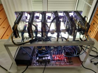 EVGA Rig de Minería con 6 Tarjetas GTX 1070 Ti