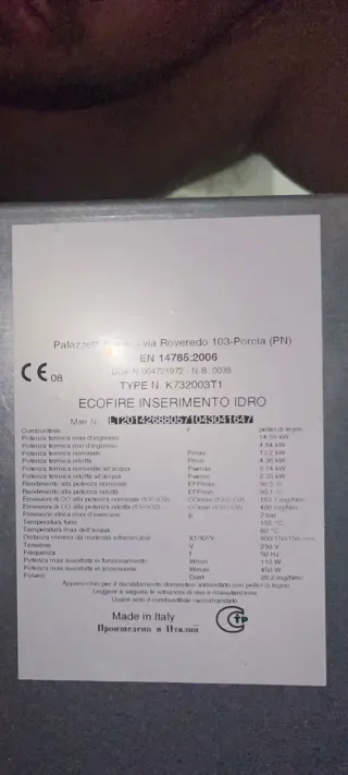 Hidroestufa pellets Palazzetti