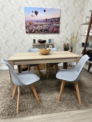 Mesa Comedor Nuevo + 4 Sillas Acolchadas Nuevo