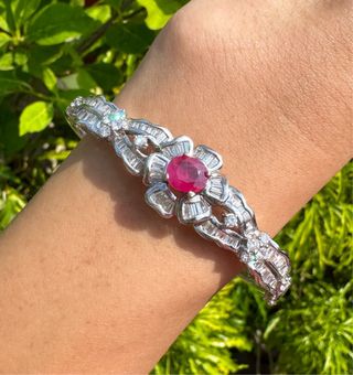 Pulsera Oro 18K Rubí y Diamantes