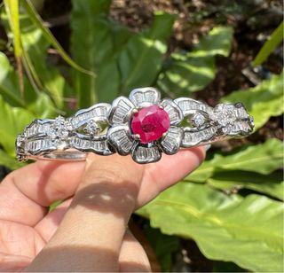 Pulsera Oro 18K Rubí y Diamantes