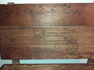 Cassa vino legno anni '70 Cantine Caldi