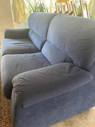 Sofá cama azul de tela