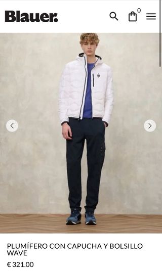 Blauer Plumífero Brillante Blanco M