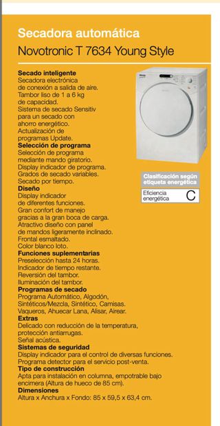 Secadora Miele Youngstyle T7634