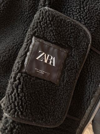 Chaqueta Biker Zara Negra Forrada