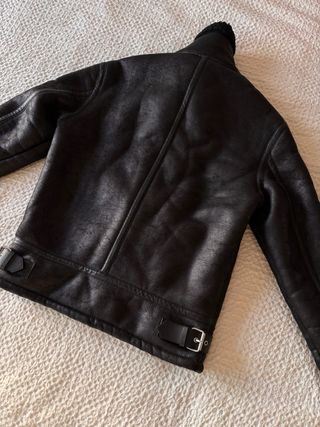 Chaqueta Biker Zara Negra Forrada