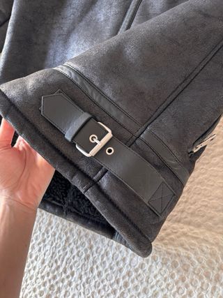 Chaqueta Biker Zara Negra Forrada