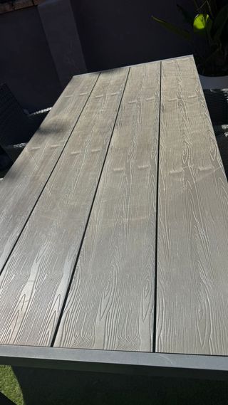 Mesa y 4 Sillas Jardín Ratán Gris