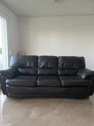Sofá Cama Cuero Negro