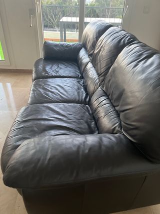 Sofá Cama Cuero Negro