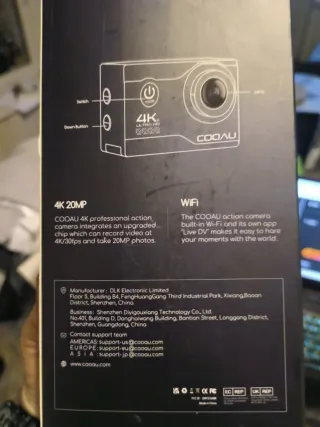 Cámara deportiva 4K COOAU + accesorios+2 Baterías