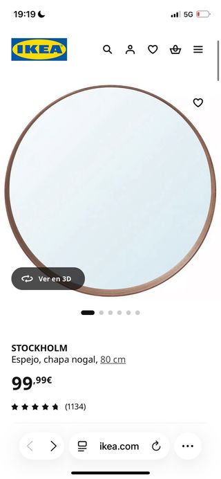 Espejo Redondo STOCKHOLM Nogal