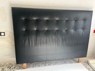 Cabezal Cama 160 Piel Sintética Negro