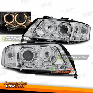 FAROS OJOS DE ÁNGEL CROMADOS para AUDI A6 06/01-0