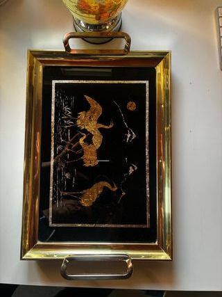 Bandeja Vintage 35x23cm con Asas Metálicas