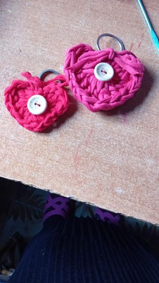 Portachiavi a forma di cuore rosa