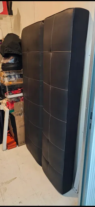 Sofá Cama Piel Sintética Negro