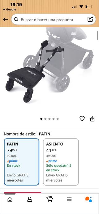 Patín universal para silla de paseo