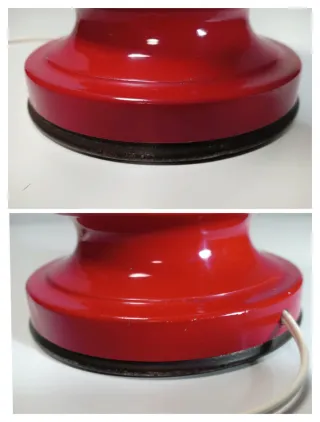 LAMPARA SOBREMESA ROJA 70S