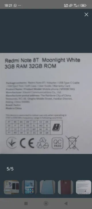 Xiaomi Redmi Note 8T Azul glaciar