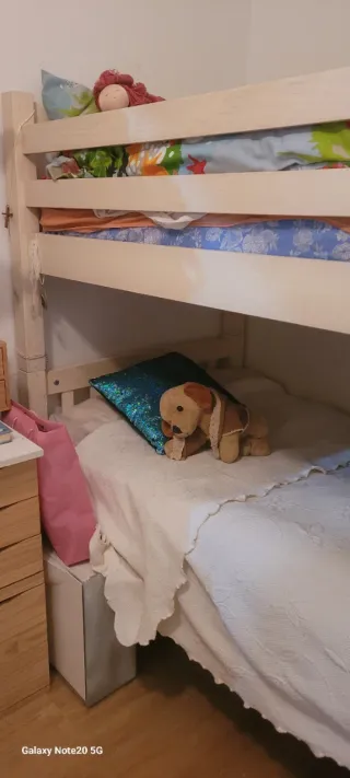 Litera madera maciza blanca