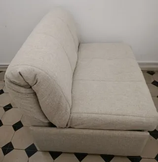 Sillón cama moderno beige y gris