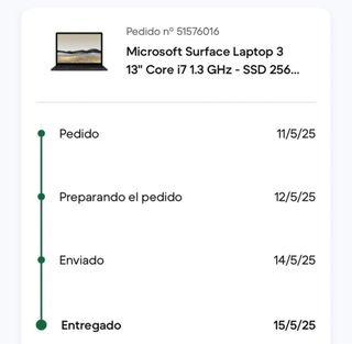 Portátil Microsoft Surface Laptop 3 Negro