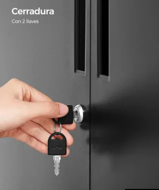 SONGMICS Archivador de Oficina Armario Negro Metal