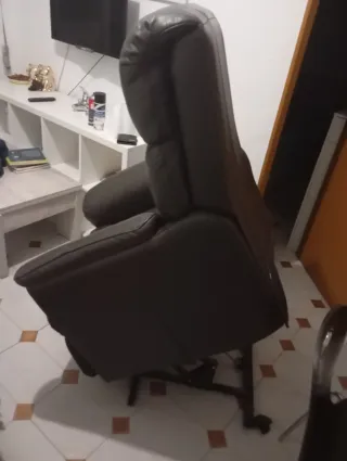 Sillón relax eléctrico piel marrón