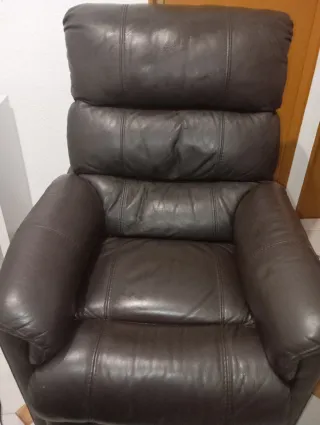 Sillón relax eléctrico piel marrón