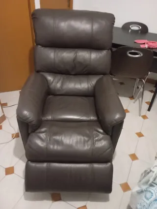 Sillón relax eléctrico piel marrón