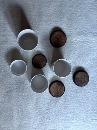 Set 4 Barattoli Vintage Pagnossin Ceramica Legno