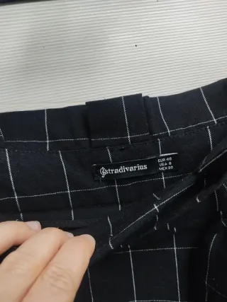 Pantaloni eleganti neri a quadri