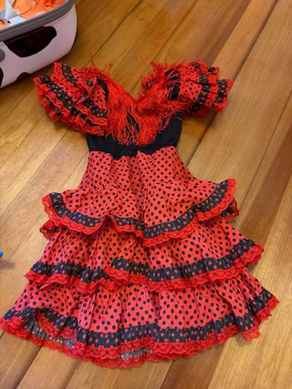 Disfraz Sevillana Talla 4 + Zapatos regalo