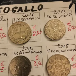 Monete Portogallo 5 e 7,5 Euro