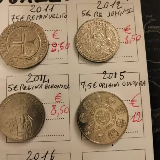 Monete Portogallo 5 e 7,5 Euro