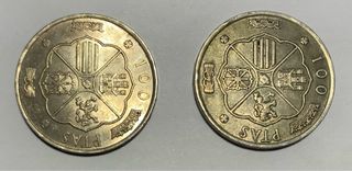 2 Monedas 100 Pesetas 1966 Francisco Franco