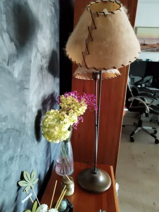 Lámparas a juego beige y marrón