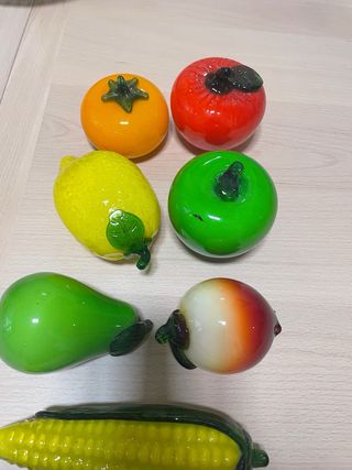 Frutas y verduras de cristal soplado
