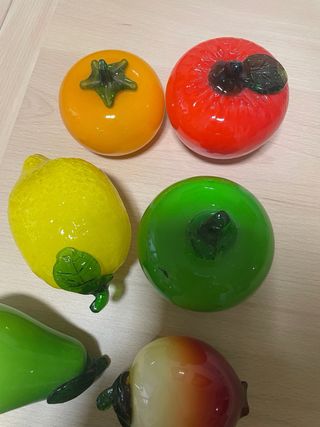 Frutas y verduras de cristal soplado