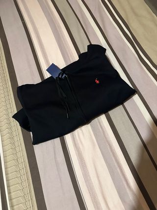 Felpa Polo Ralph Lauren Nera con Logo Rosso