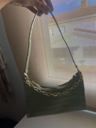Bolso verde efecto piel cocodrilo
