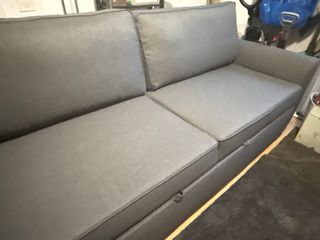 Sofá Cama Gris Tela, 230 cm largo y con sofa cama